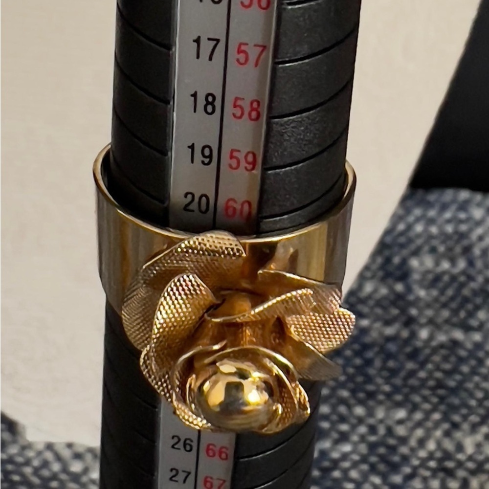 Sarah COV Gold-Tone Adjustable Ring – Rose Design - Picture 1 of 4